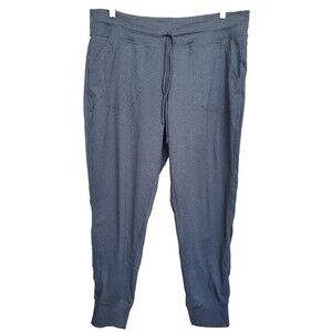 Lole Women's Gray Knit Jogger Pants Drawstring Waist Pockets Size XL